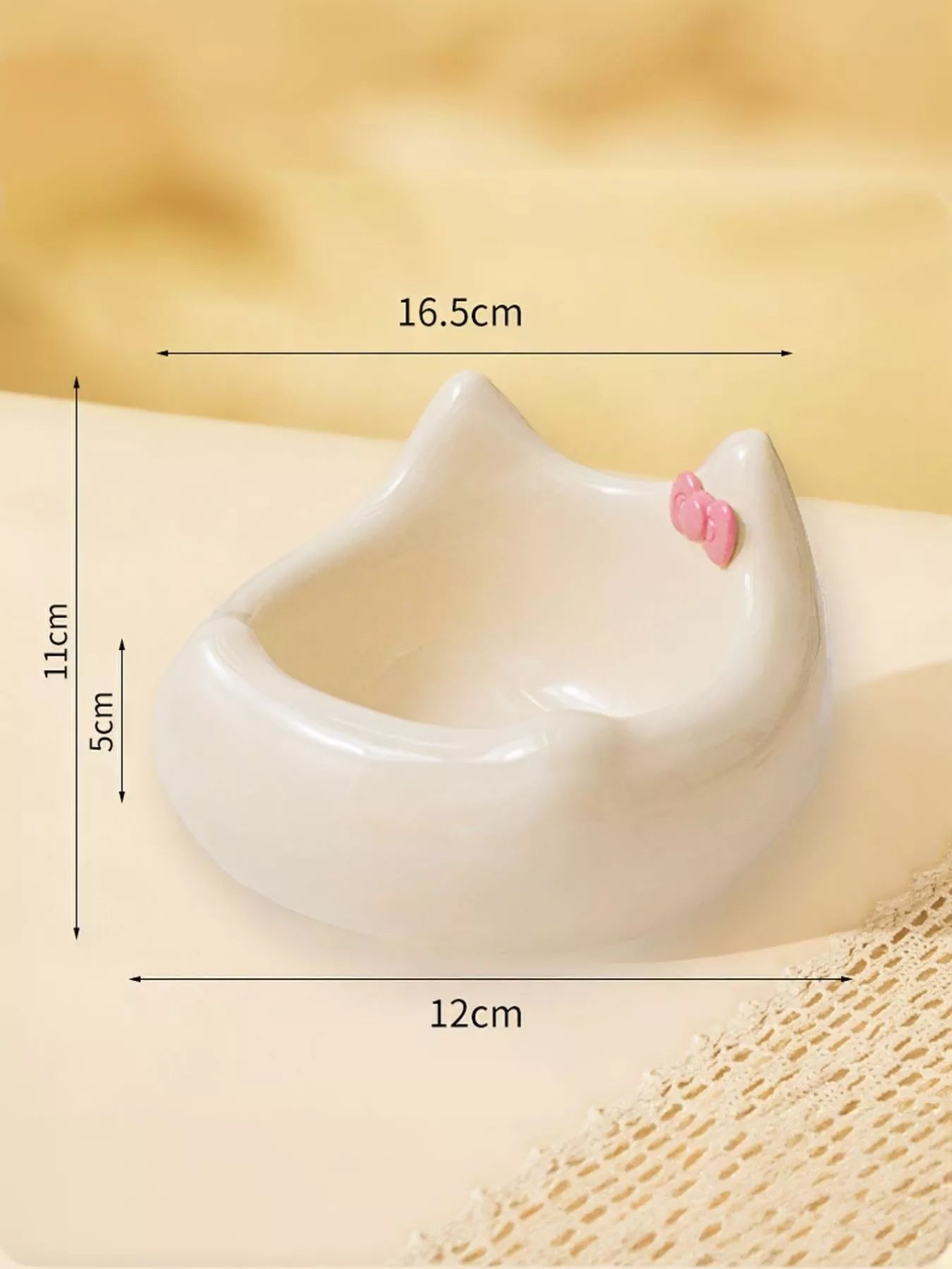 Ceramic Pet Bowl with Bowknot Decoration – view 11