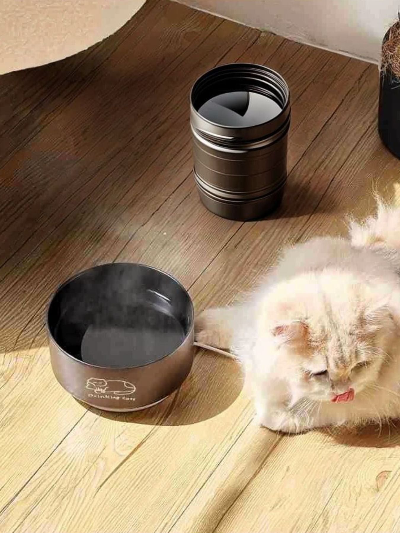 Drinking Cats Pattern Ceramic Pet Bowl – Decorative Food & Water Bowl for Cats & Dogs – view 5