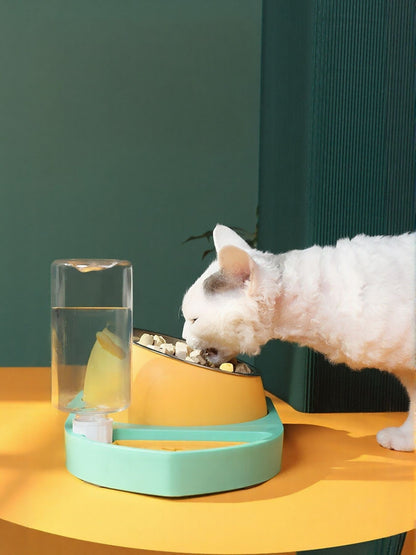 Five-piece automatic water refill pet bowl set for dogs and cats