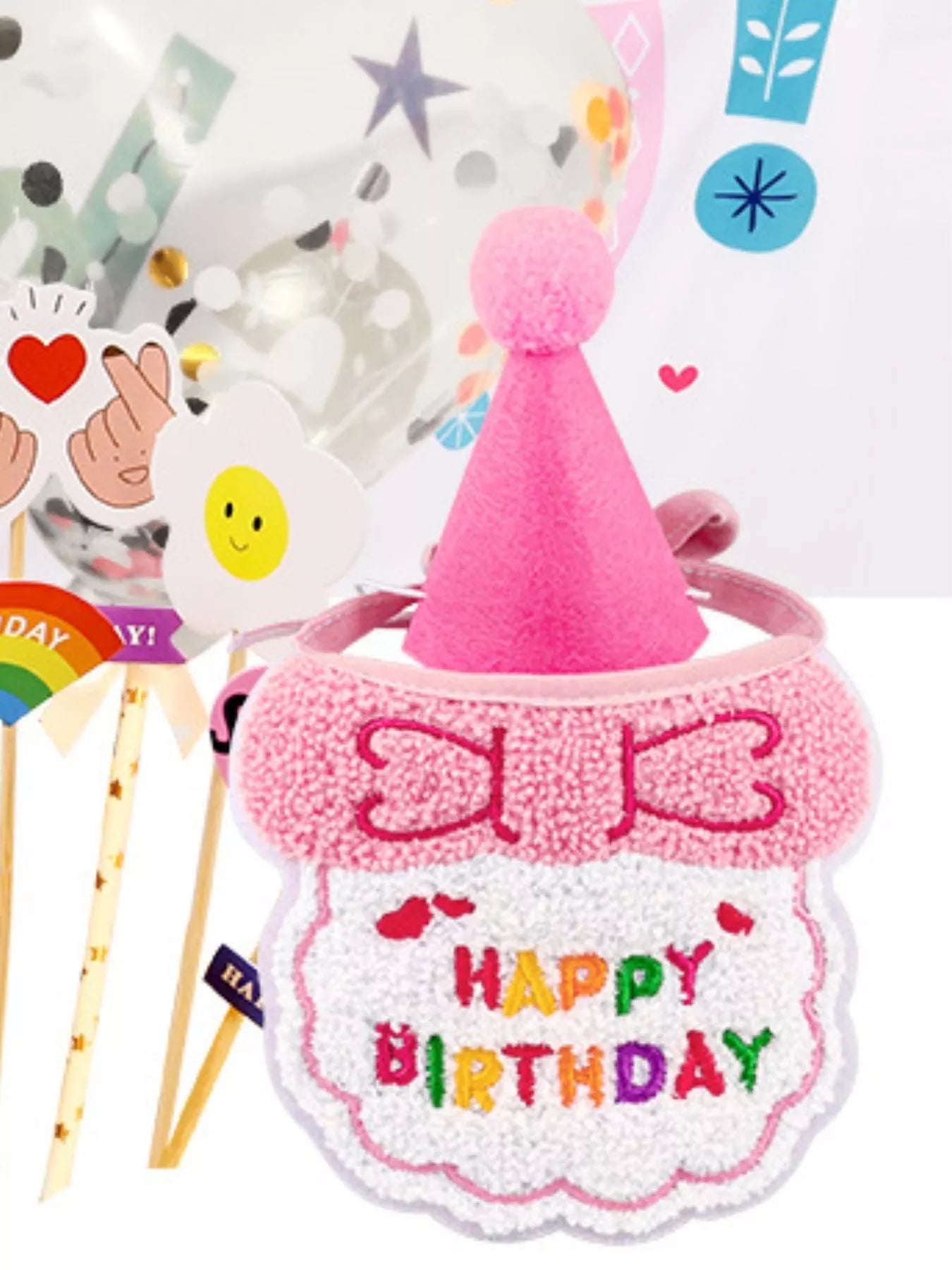 7-Piece Pet Birthday Party Set – Hat & Scarf Celebration Kit for Dogs & Cats – view 3