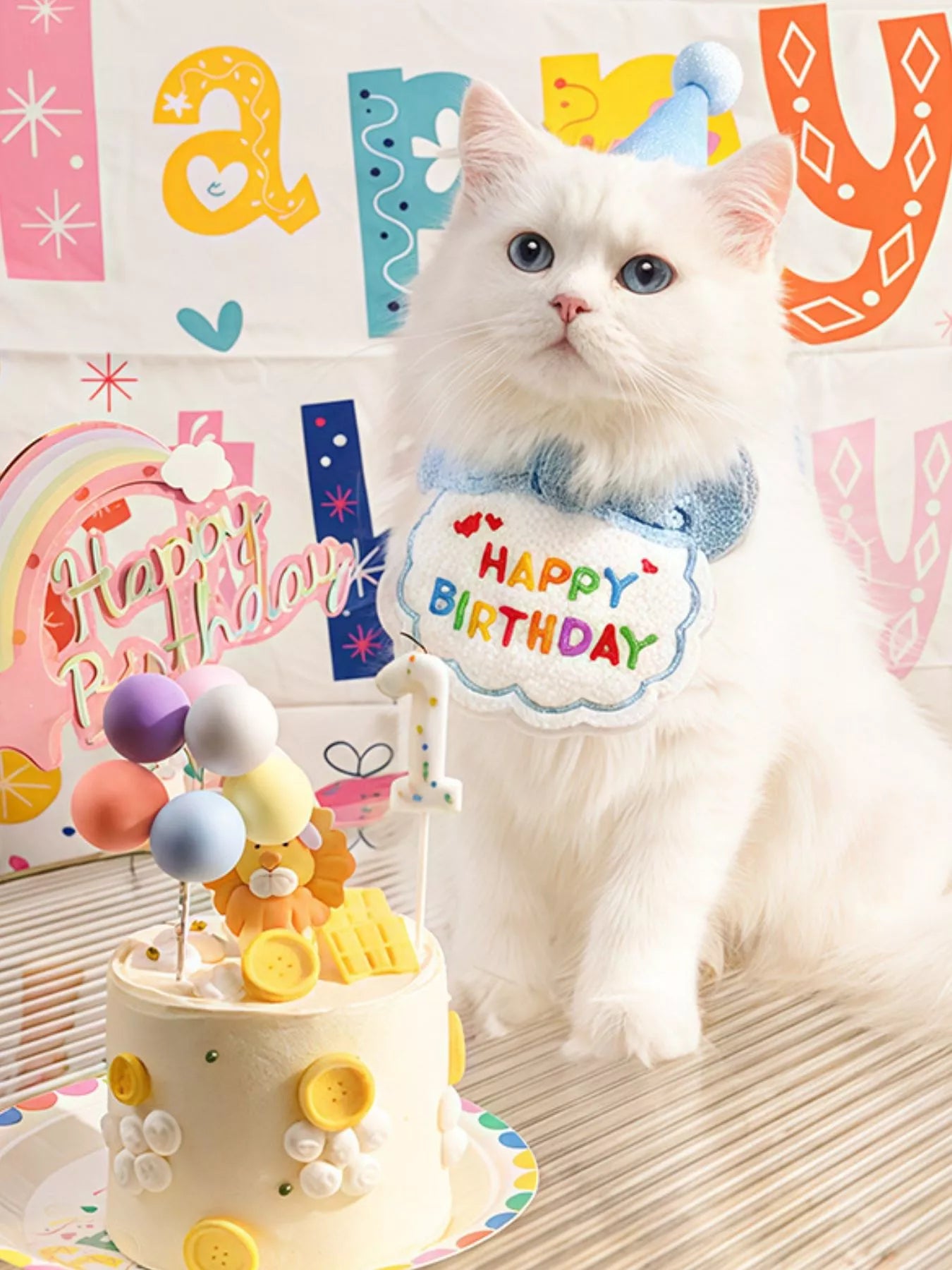 7-Piece Pet Birthday Party Set – Hat & Scarf Celebration Kit for Dogs & Cats – view 4