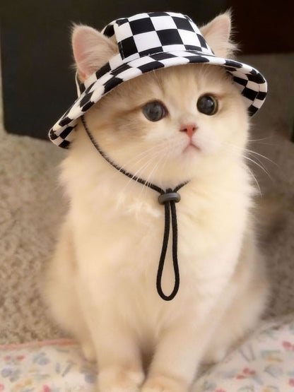 Adjustable Chin Strap Pet Bucket Hat – Secure Polyester Sun Hat for Dogs & Cats – view 11