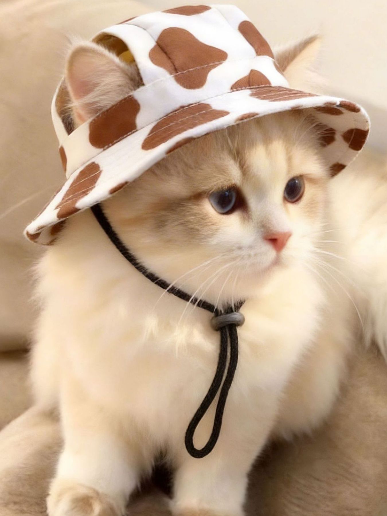 Adjustable Chin Strap Pet Bucket Hat – Secure Polyester Sun Hat for Dogs & Cats – view 14