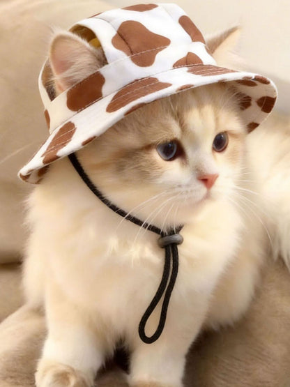 Adjustable Chin Strap Pet Bucket Hat – Secure Polyester Sun Hat for Dogs & Cats – view 14