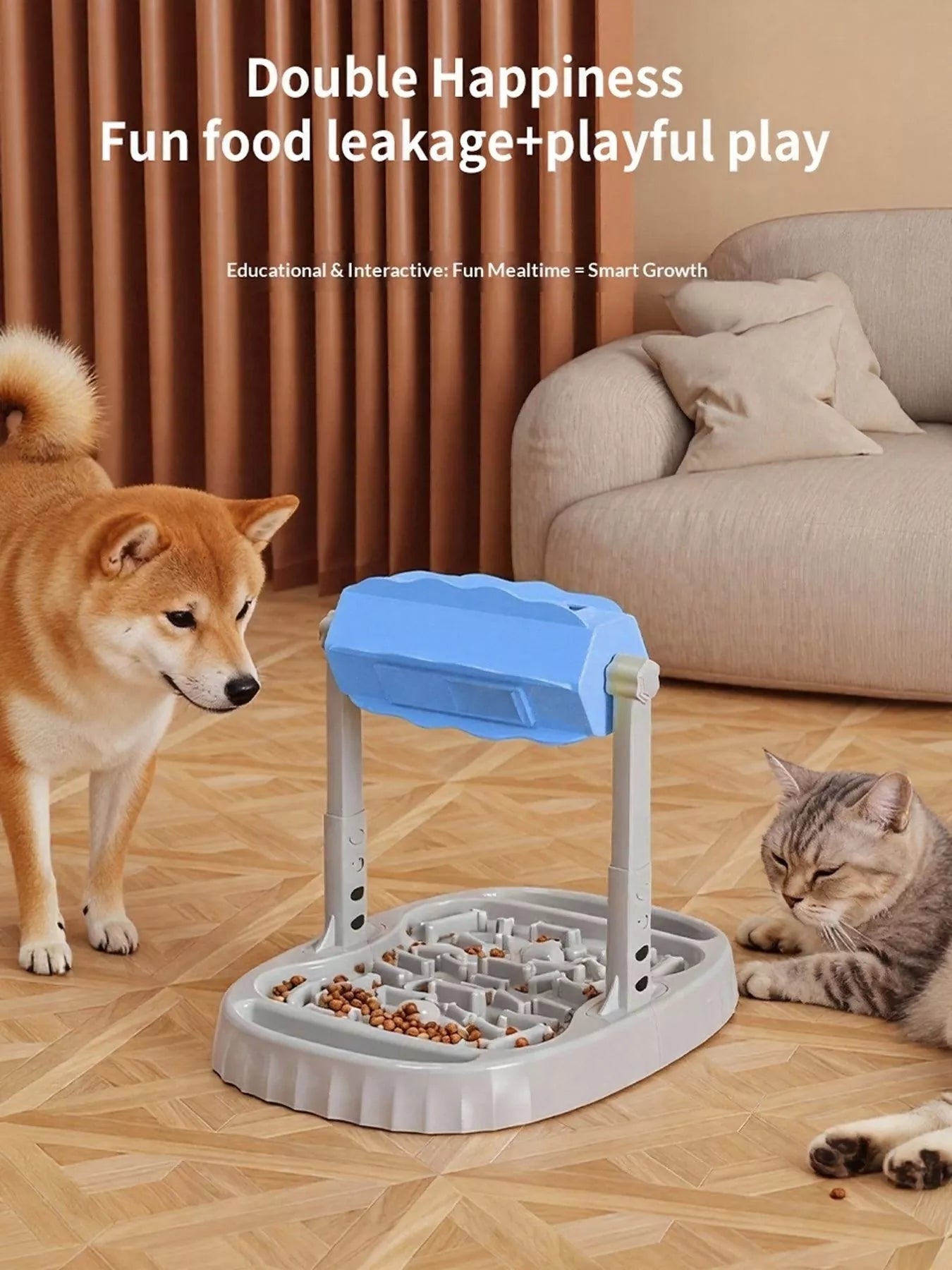 Adjustable Height Pet Feeding Station with Double Bowls – view 13