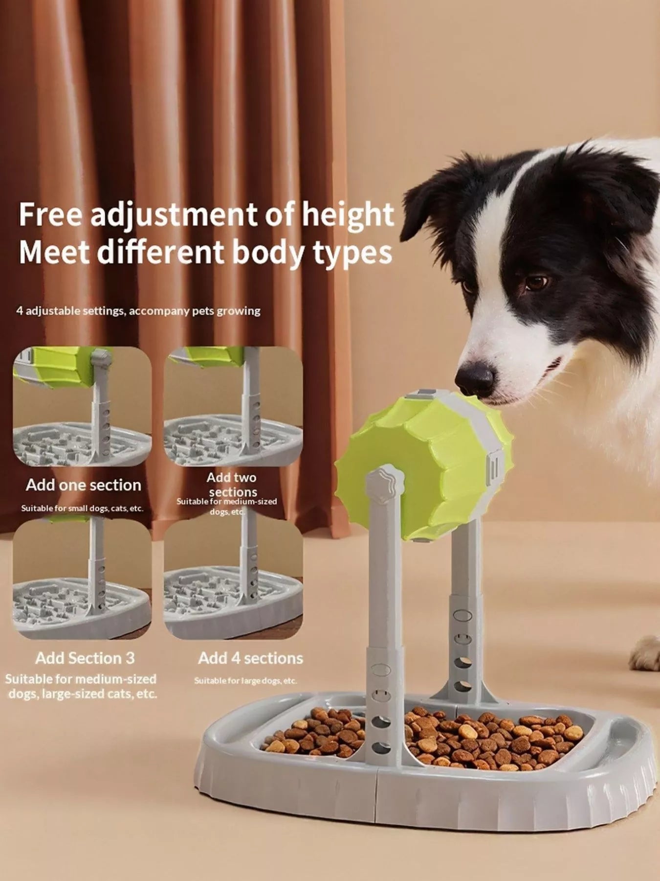 Adjustable Height Pet Feeding Station with Double Bowls – view 2