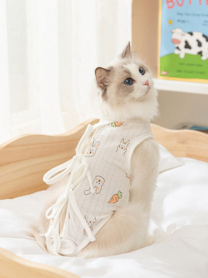 Adjustable Lace-Up Cotton Pet Recovery Suit – Post-Surgery Bodysuit for Dogs & Cats – view 11