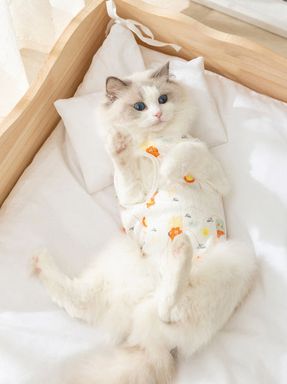 Adjustable Lace-Up Cotton Pet Recovery Suit – Post-Surgery Bodysuit for Dogs & Cats – view 2