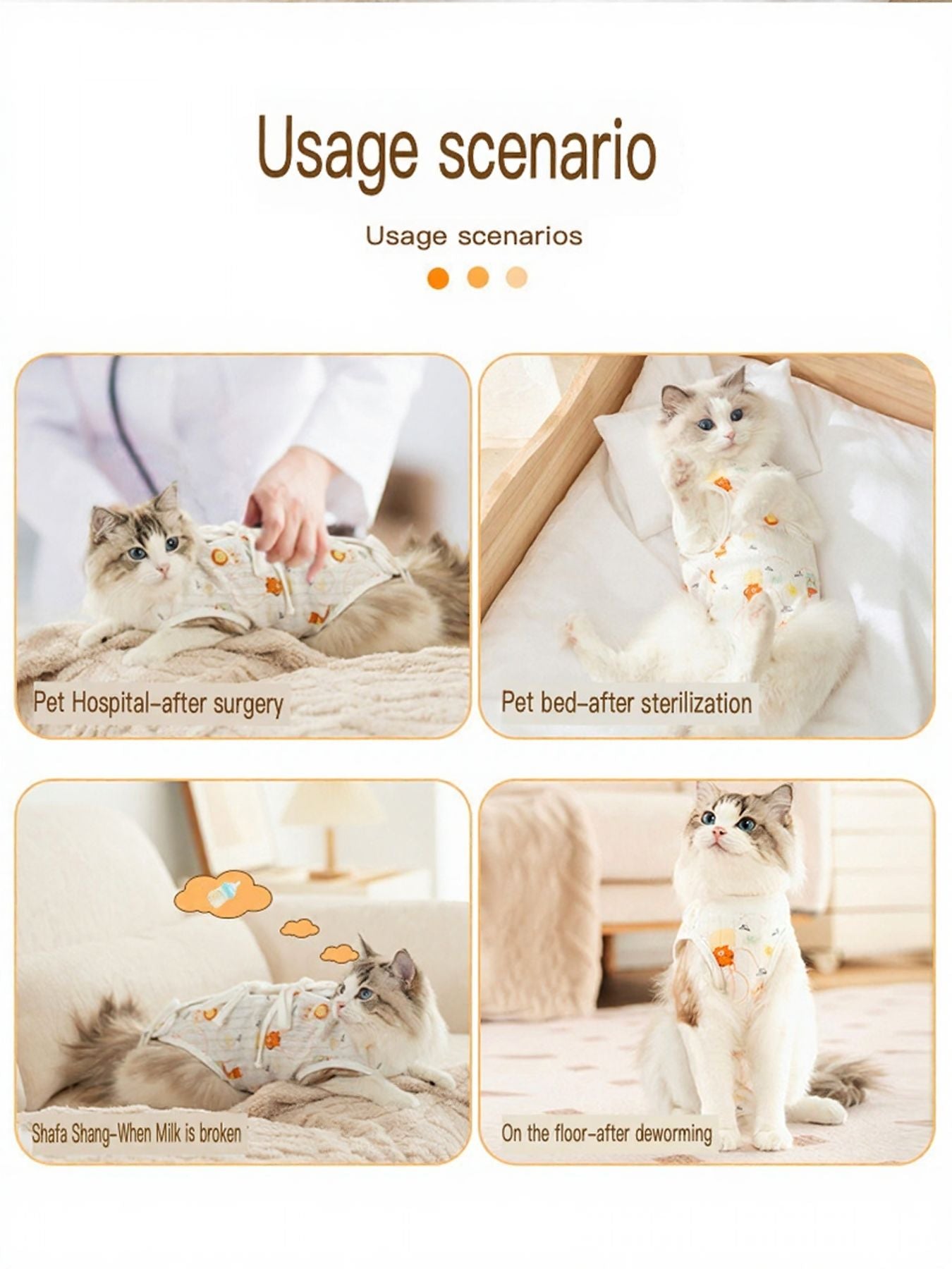 Adjustable Lace-Up Cotton Pet Recovery Suit – Post-Surgery Bodysuit for Dogs & Cats – view 6