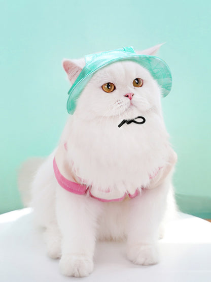 Adjustable polyester pet sun visor hat with UV protection for dogs and cats