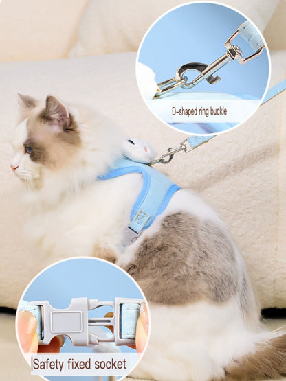 Animal Print Breathable Mesh Pet Harness – Lightweight Dog & Cat Walking Harness – view 2