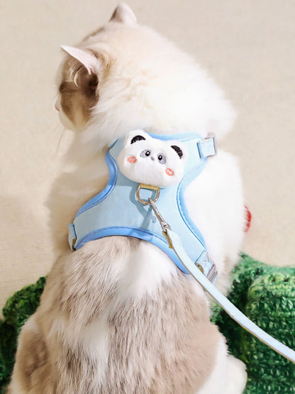 Animal Print Breathable Mesh Pet Harness – Lightweight Dog & Cat Walking Harness – view 7