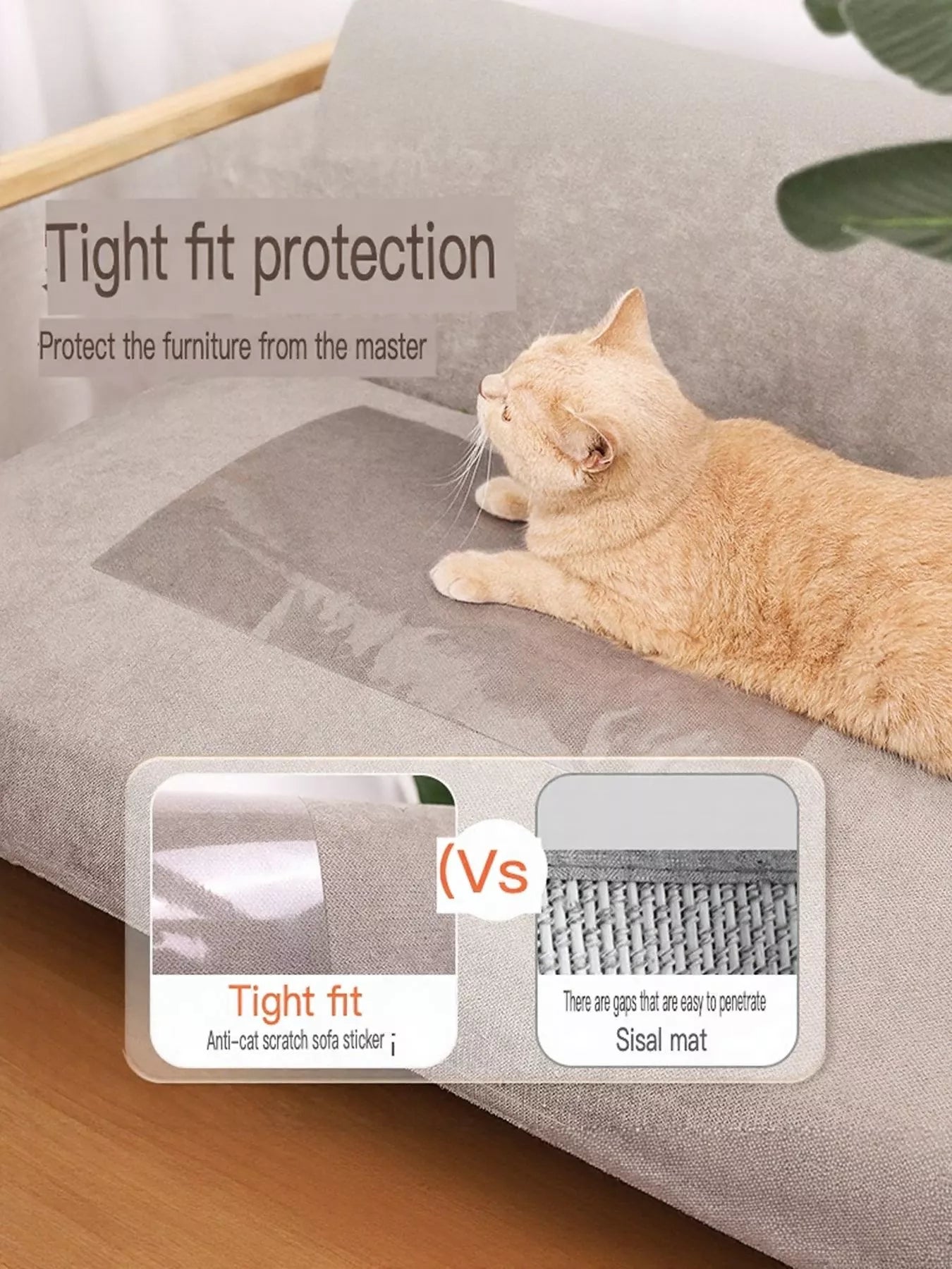 Anti-Scratch Thickened PVC Sofa Pet Furniture Protector – Cat & Dog Scratch Guard – view 3
