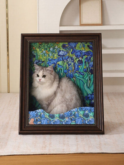Artistic Framed Corrugated Paper Cat House – Cardboard Hideaway for Cats – view 11