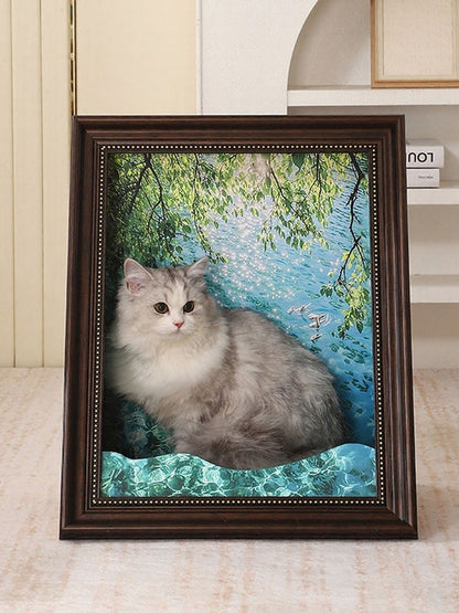 Artistic Framed Corrugated Paper Cat House – Cardboard Hideaway for Cats – view 9