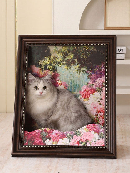 Artistic framed corrugated paper cat house hideaway for cats