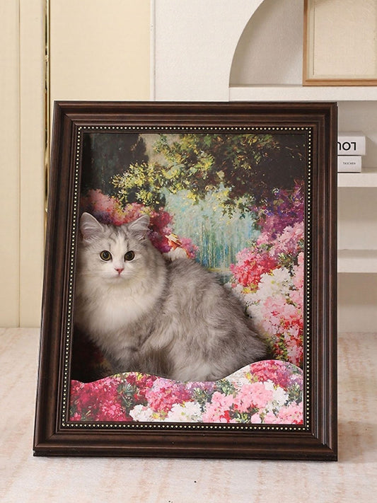 Artistic framed corrugated paper cat house hideaway for cats