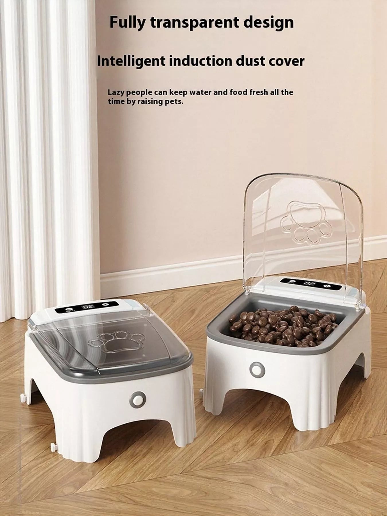 Automatic Electric Pet Feeder with Elevated Bowl – view 2