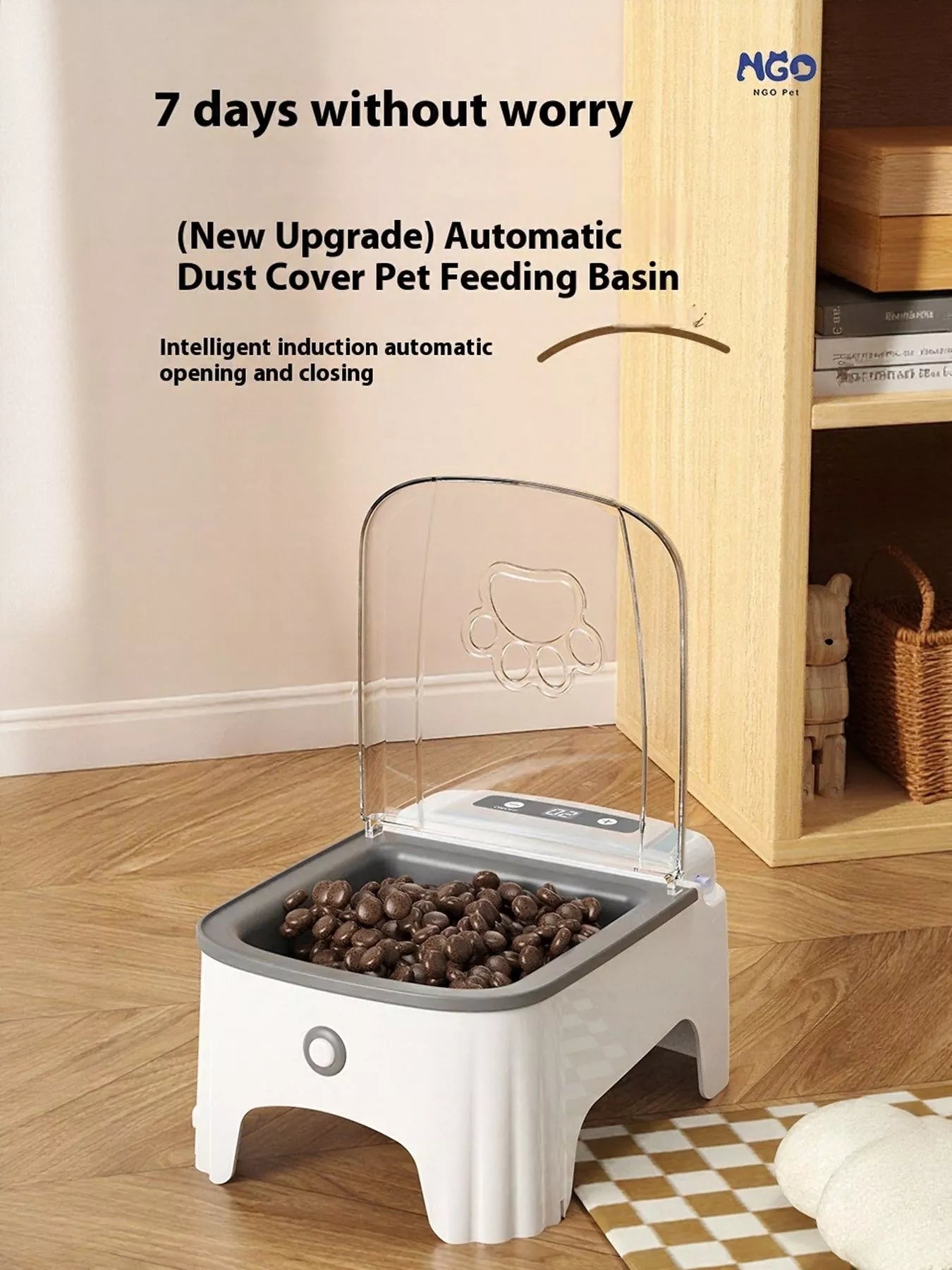 Automatic Electric Pet Feeder with Elevated Bowl – view 3