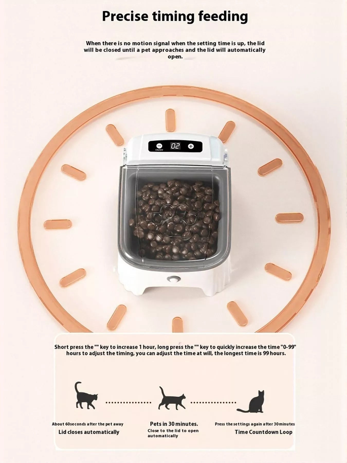 Automatic Electric Pet Feeder with Elevated Bowl – view 9