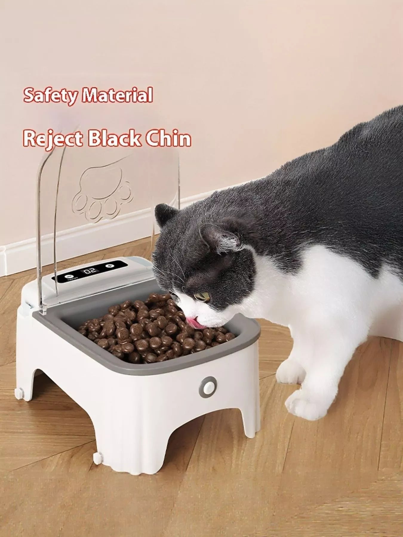 Automatic electric pet feeder with elevated bowl for dogs and cats