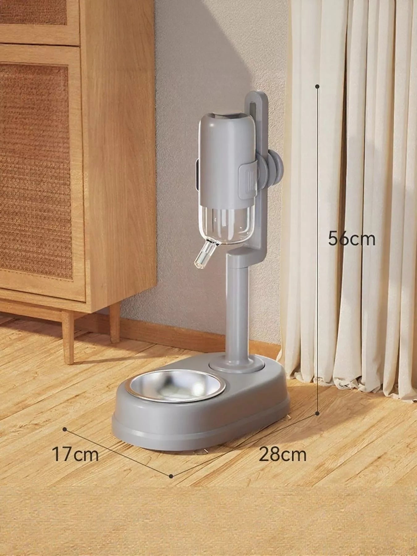 Automatic Gravity-Fed Plastic Pet Food & Water Dispenser Bowl – Self-Refilling Station – view 10