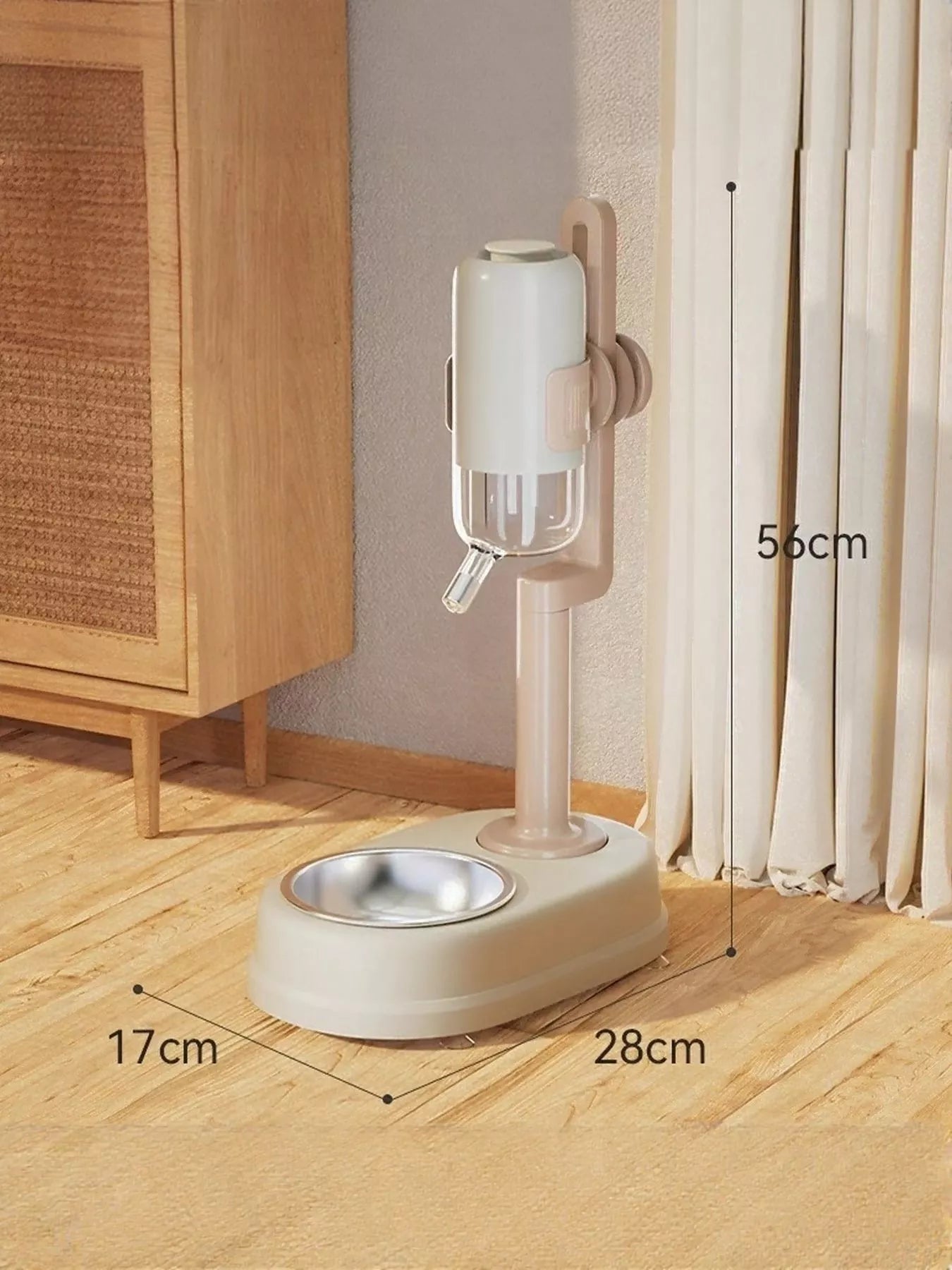 Automatic Gravity-Fed Plastic Pet Food & Water Dispenser Bowl – Self-Refilling Station – view 12