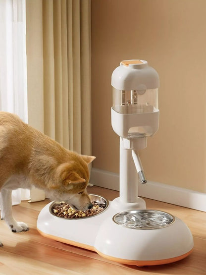 Automatic Gravity-Fed Plastic Pet Food & Water Dispenser Bowl – Self-Refilling Station – view 7
