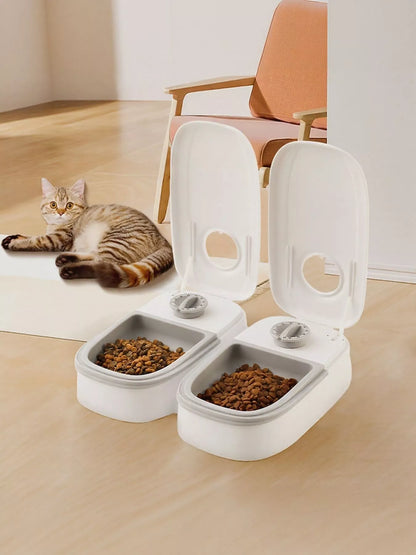 Automatic gravity pet feeder with portion control for dogs and cats