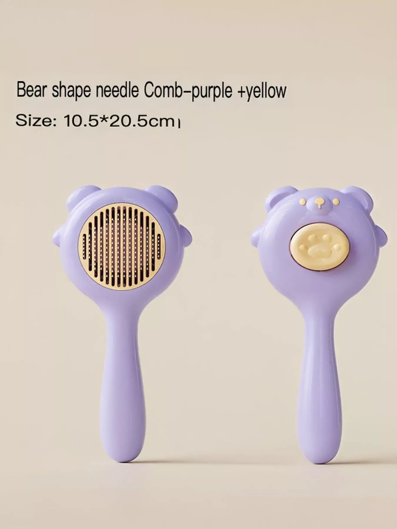 Bear-shaped pet needle grooming comb for dogs and cats