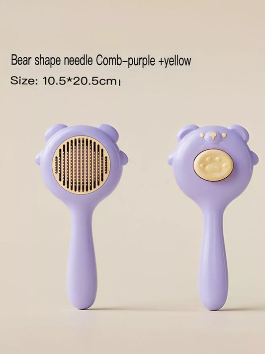 Bear-shaped pet needle grooming comb for dogs and cats