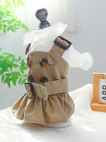 Belted Buckle Pet Trench Coat – Polyester Dog & Cat Coat, XS–XL – view 3
