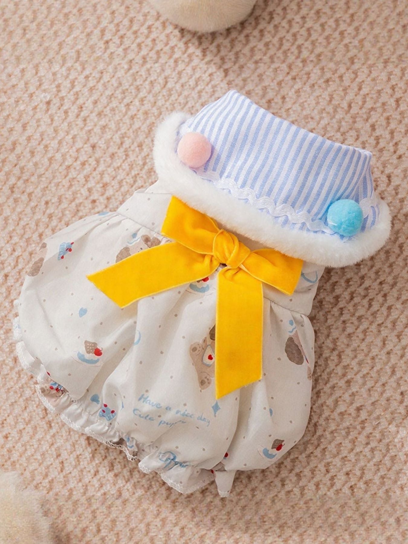 Bow Button-Down Pet Dress – Cute Everyday Dress for Dogs & Cats – view 2