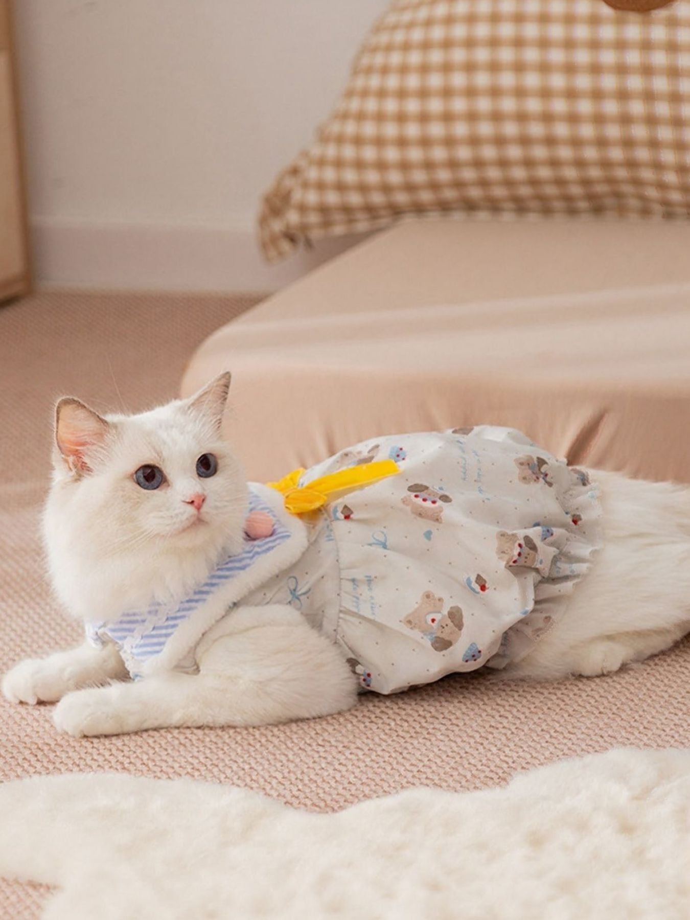 Bow Button-Down Pet Dress – Cute Everyday Dress for Dogs & Cats – view 4