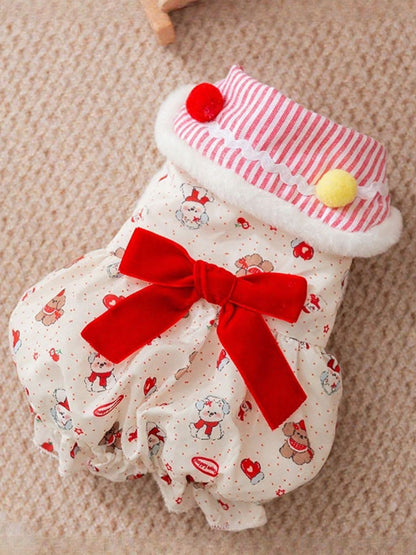 Bow Button-Down Pet Dress – Cute Everyday Dress for Dogs & Cats – view 5