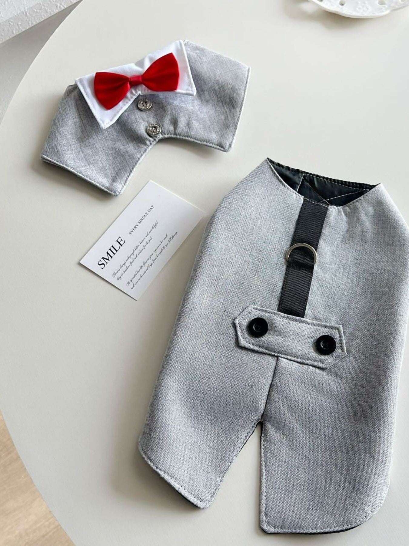 Bow Tie Pet Tuxedo – Formal Button-Up Suit for Dogs & Cats – view 7