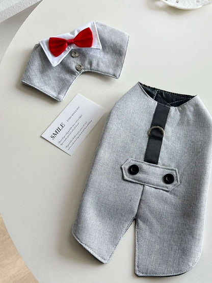Bow Tie Pet Tuxedo – Formal Button-Up Suit for Dogs & Cats – view 7