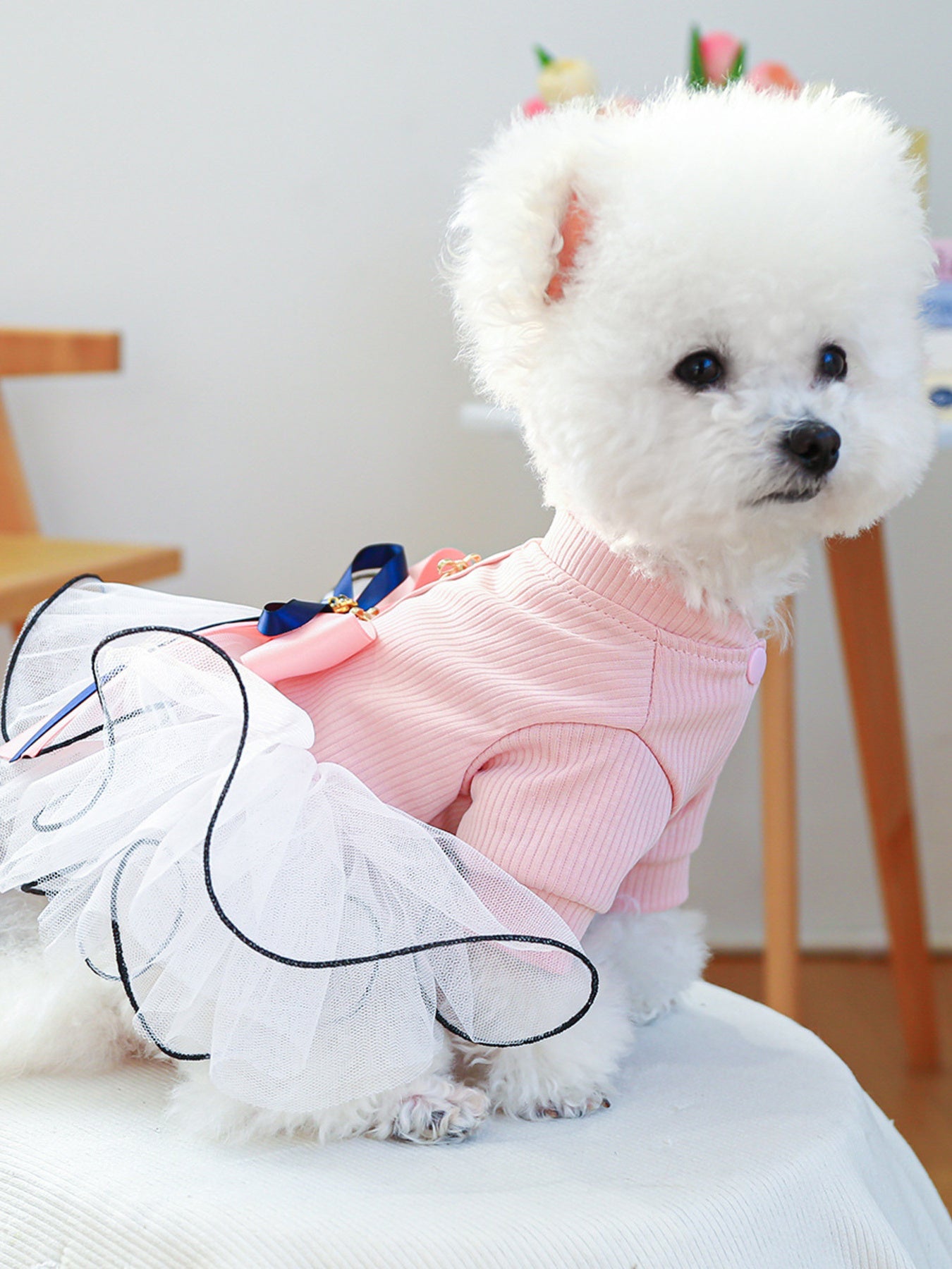 Bow Tutu Pet Dress – Layered Tulle Dress for Dogs & Cats – view 11