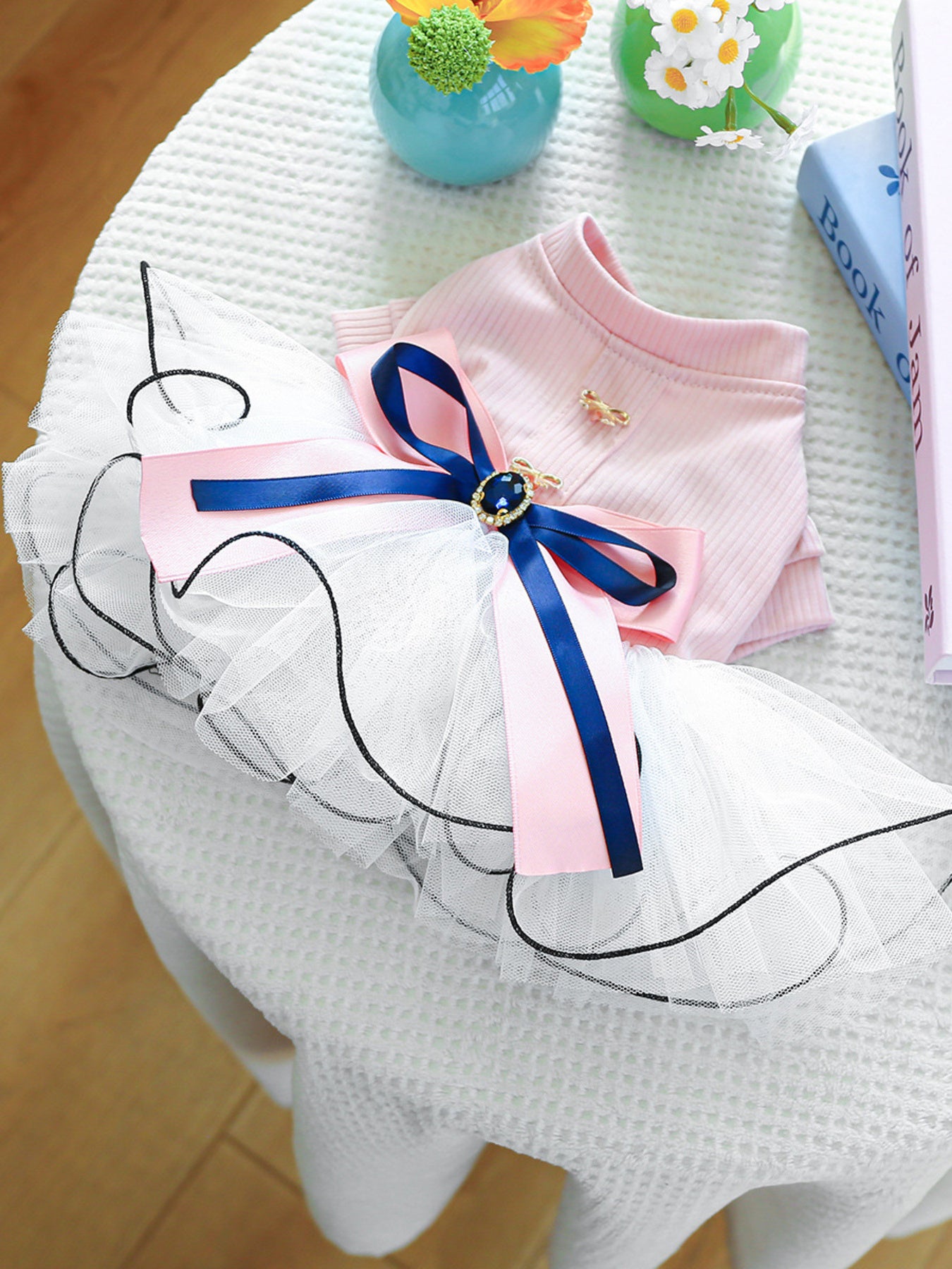 Bow Tutu Pet Dress – Layered Tulle Dress for Dogs & Cats – view 14