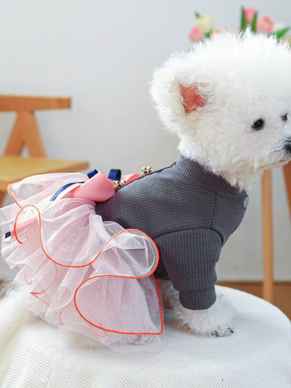 Bow Tutu Pet Dress – Layered Tulle Dress for Dogs & Cats – view 2