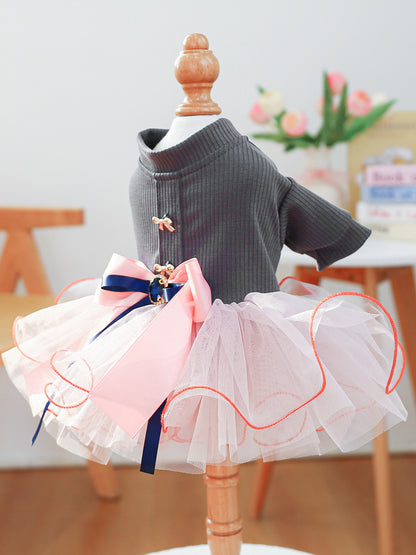 Bow Tutu Pet Dress – Layered Tulle Dress for Dogs & Cats – view 4