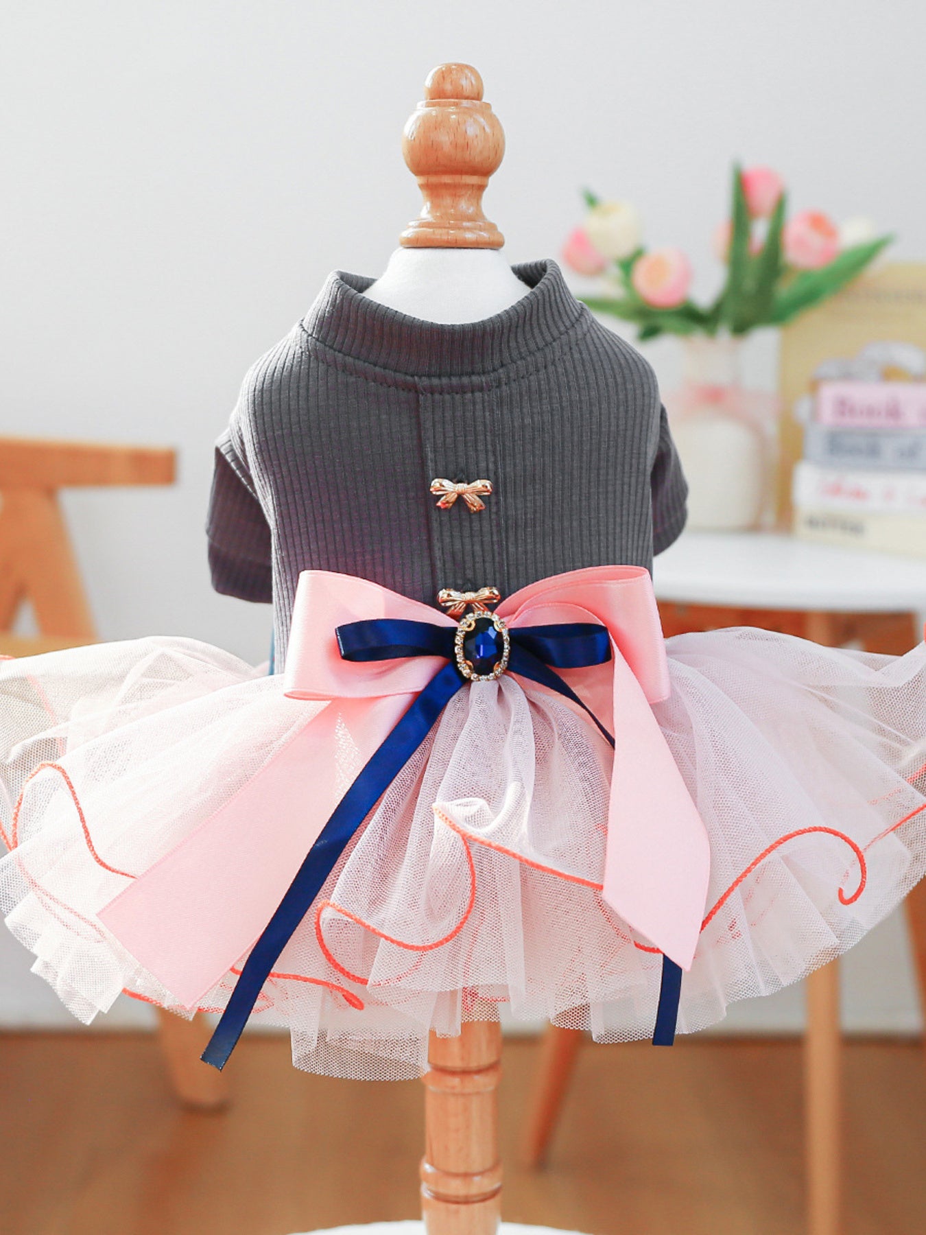 Bow Tutu Pet Dress – Layered Tulle Dress for Dogs & Cats – view 7