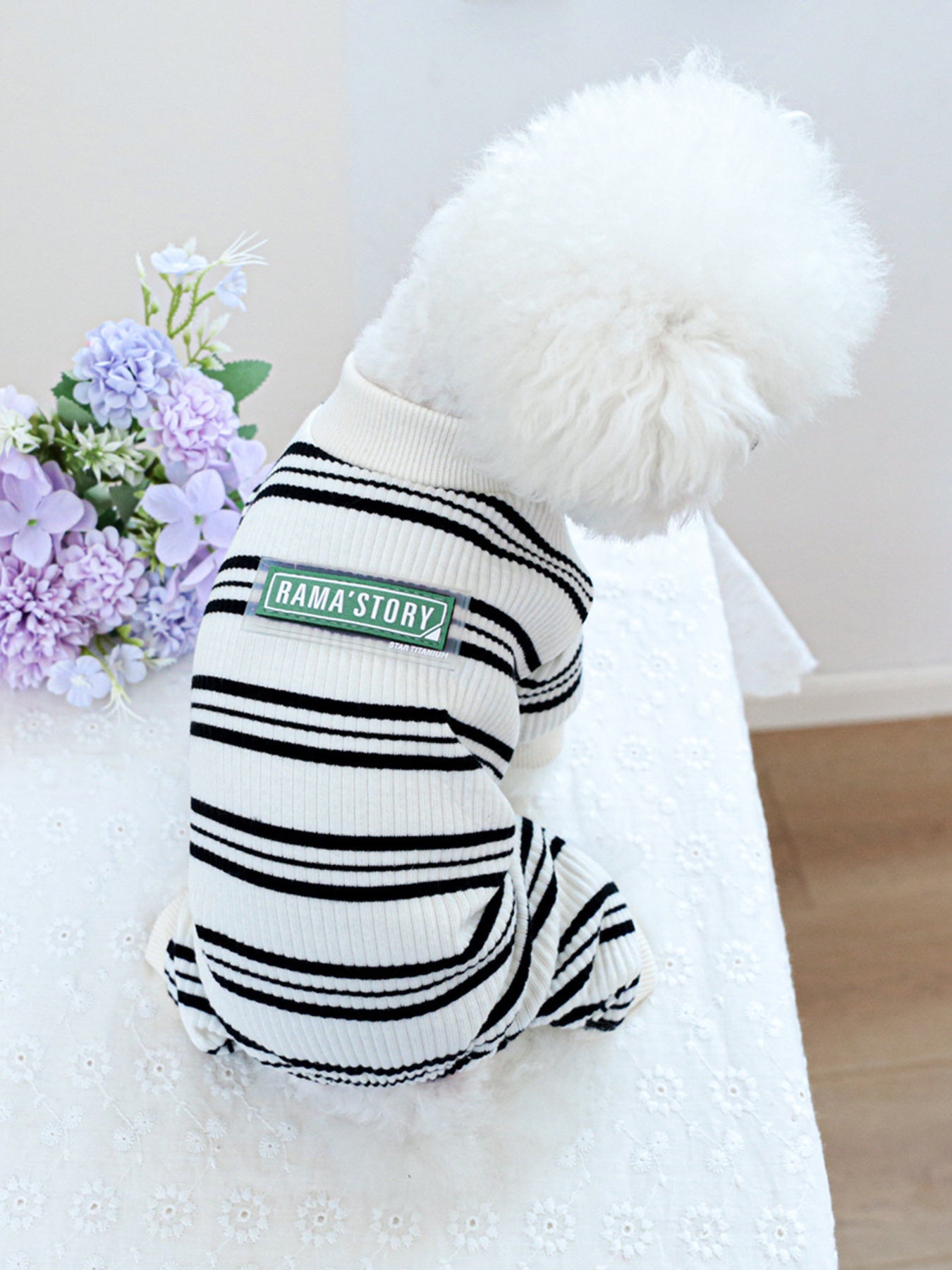Breathable Knitted Pet Jumpsuit – Ribbed Stretch One-Piece for Dogs & Cats – view 3