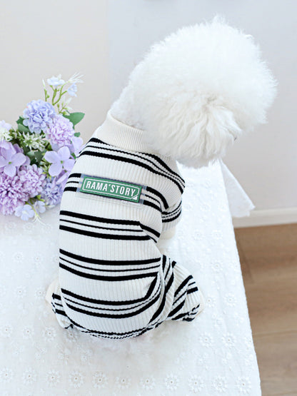 Breathable Knitted Pet Jumpsuit – Ribbed Stretch One-Piece for Dogs & Cats – view 3