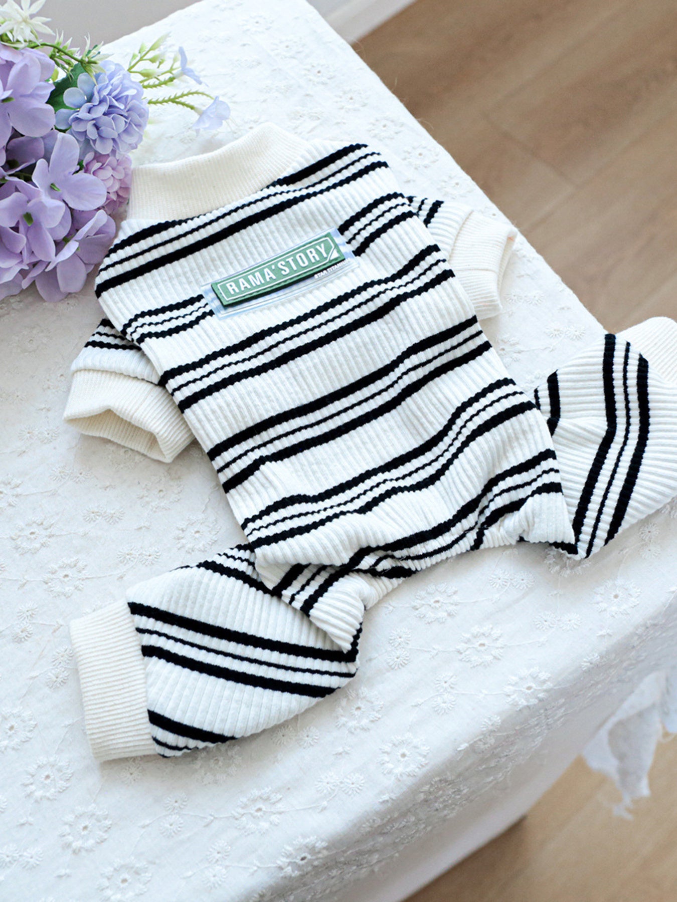 Breathable Knitted Pet Jumpsuit – Ribbed Stretch One-Piece for Dogs & Cats – view 5