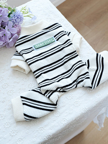 Breathable Knitted Pet Jumpsuit – Ribbed Stretch One-Piece for Dogs & Cats – view 5