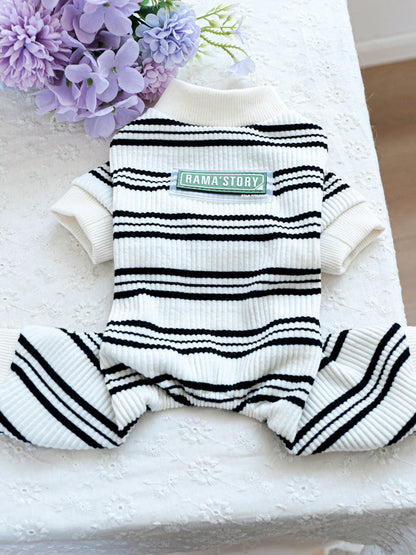 Breathable Knitted Pet Jumpsuit – Ribbed Stretch One-Piece for Dogs & Cats – view 8