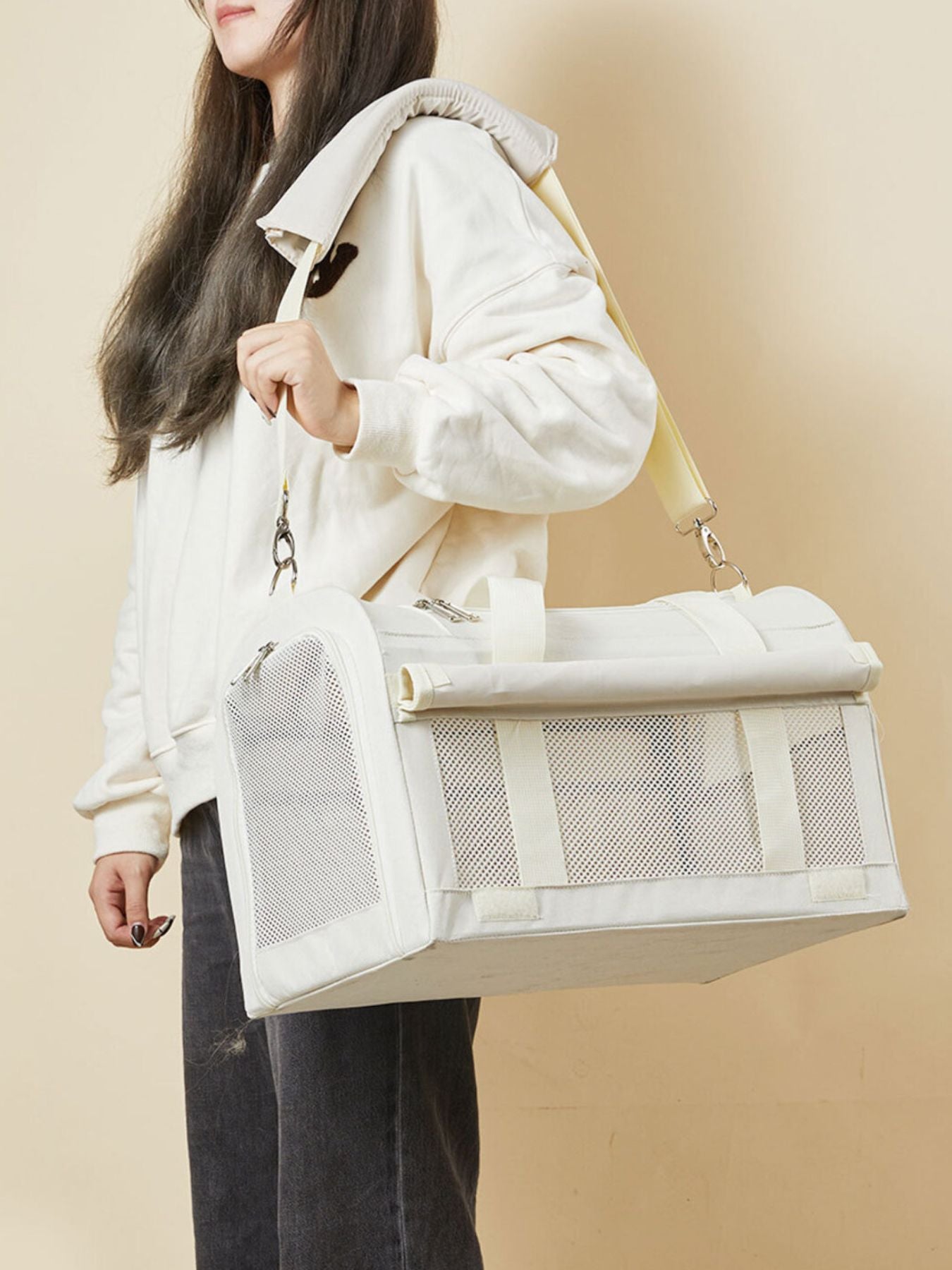 Breathable Polyester Pet Carrier Bag with Shoulder Strap – view 9