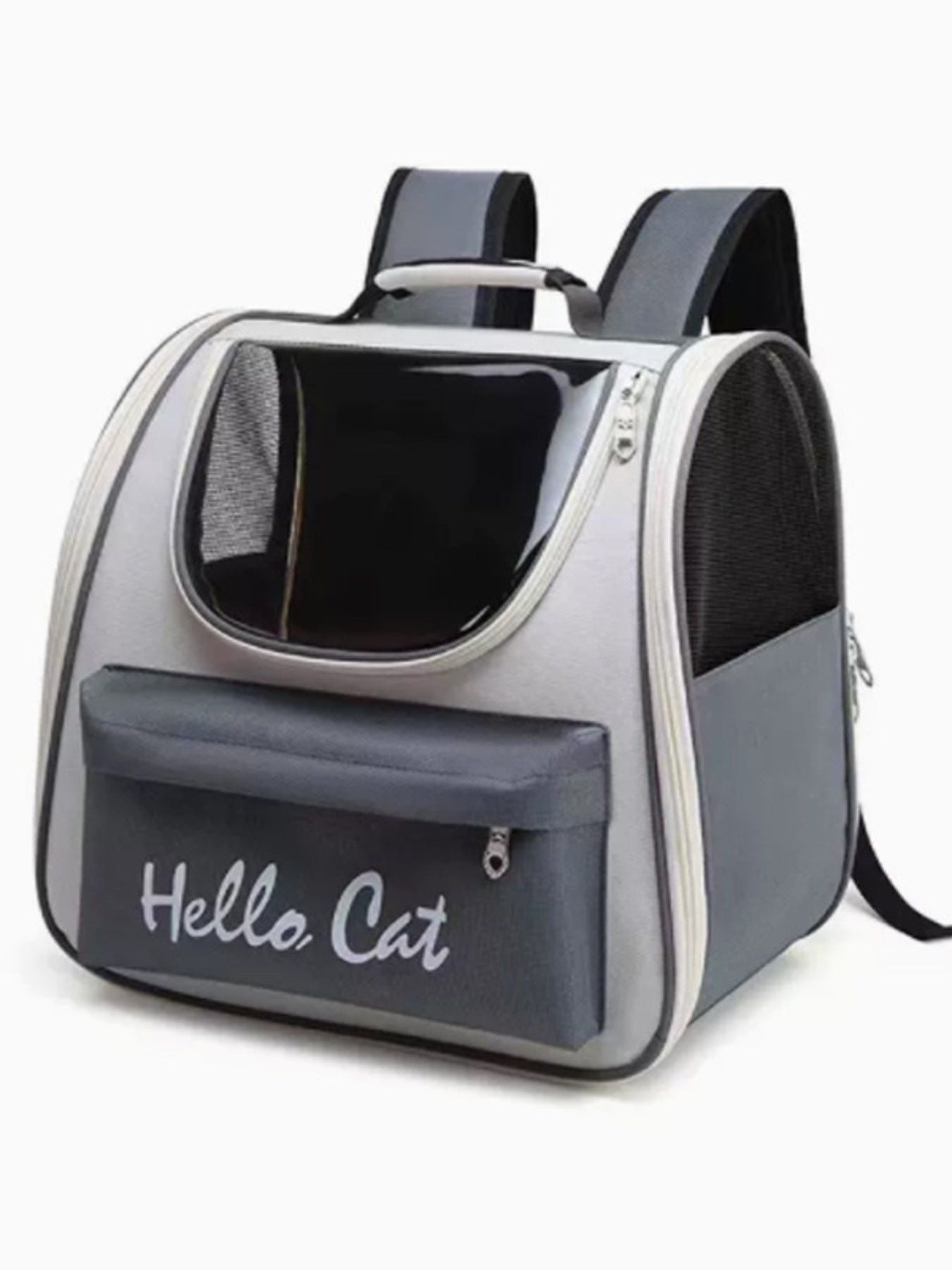 Breathable Transparent Polyester Pet Carrier Backpack – Medium Clear Window Backpack for Cats & Dogs – view 2