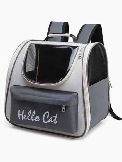 Breathable Transparent Polyester Pet Carrier Backpack – Medium Clear Window Backpack for Cats & Dogs – view 2